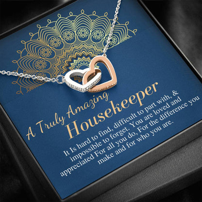 Housekeeper Gift | Leaving Gift for Housekeeper | Housekeeper Appreciation Gift | A Truly Amazing Housekeeper Gift Necklace |Christmas #0747