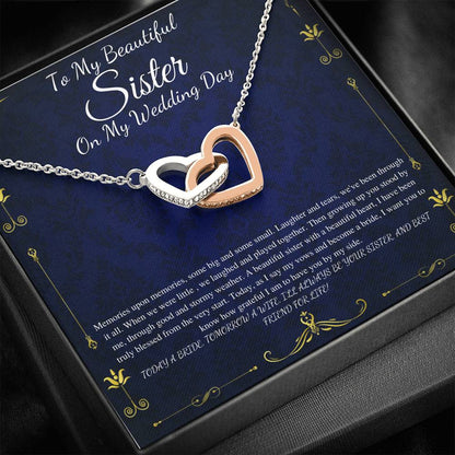 Love Knot, To My Sister on My Wedding Day, Thank You Letter To My Sister, Gift For Sister On My Wedding, Sister to Sister Gift Necklace #0247