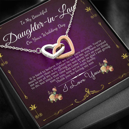 Interlocking Heart , Daughter In Law Gift On Wedding Day, Future Daughter In Law, Daughter In Law Wedding Gift From Mother In Law, #0079