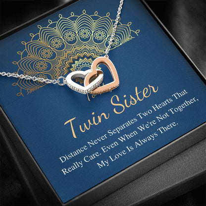 Twin Sister Necklace, Twin Sister Gift, Twin Sister Jewelry, Long Distance Twin Sister,Twin Sister Birthday,Twin Sister Christmas Gift #0553