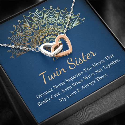 Twin Sister Necklace, Twin Sister Gift, Twin Sister Jewelry, Long Distance Twin Sister,Twin Sister Birthday,Twin Sister Christmas Gift #0553