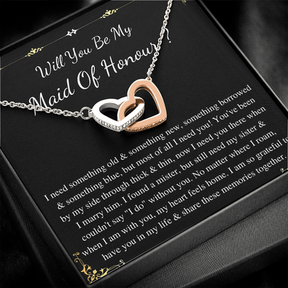 Personalized Maid of Honor Proposal Gift, Will You Be My Maid Of Honor Gift Necklace, gift for maid of Honor Gift, MOH Gift Jewelry