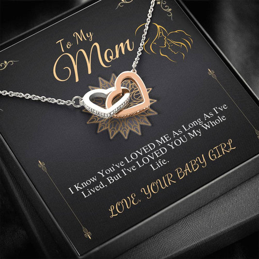 Christmas Gift For Mom, Mom Christmas Gift, Gift From Daughter, Mom Gift, Necklace For Mom,From Son,Mom Birthday Gift Interlock Hearts #0489