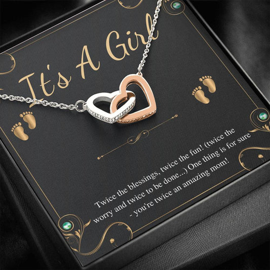 Second Time Mom Gift Birthstone Necklace for Mom Gift for Birth of 2nd Child, Baby Number 2 gift, Second Child, Twin Mama Twin Baby Gift000
