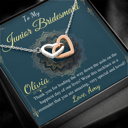 Necklace Gift for Junior Bridesmaid ,Junior Bridesmaid Gift Necklace Personalized Flower Girl  Gift for jr Bridesmaid Jewelry, gift for her