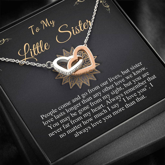Sister Necklace, Gift For Big Sister, Gift From Brother/Sister, Brother And Sister Gift, Little Sister Birthday Gift, Linked Heart #0540