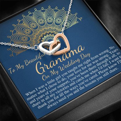 Grandmother Of The Bride Necklace Gift From Granddaughter, Grandmother Gift From Bride, Jewelry Gift For Grandma On My Wedding #0783