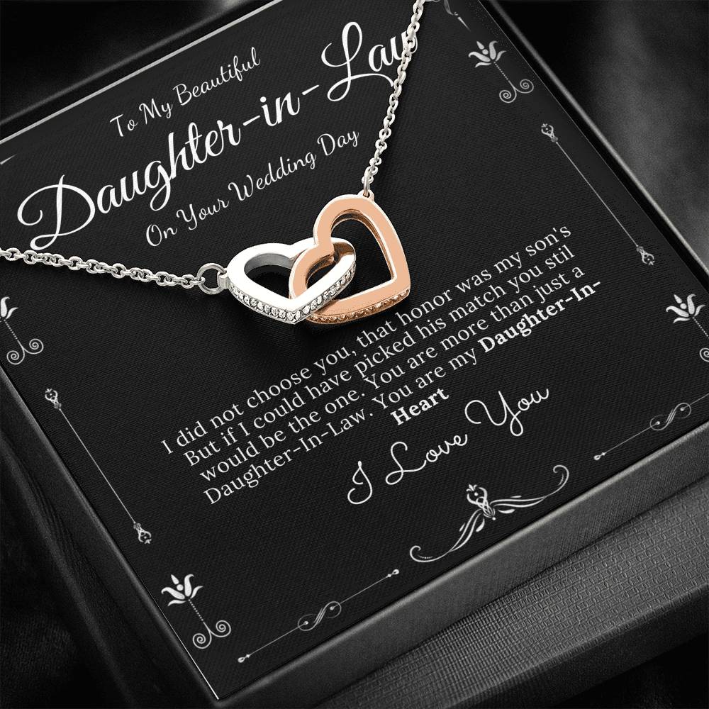 Interlocking Heart, Gift For Daughter In Law On Wedding, Daughter In Law Gift, Wedding Jewelry For Bride, Jewelry From Mother In Law #0076