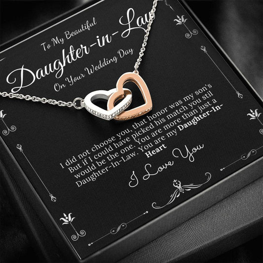 Interlocking Heart, Gift For Daughter In Law On Wedding, Daughter In Law Gift, Wedding Jewelry For Bride, Jewelry From Mother In Law #0076