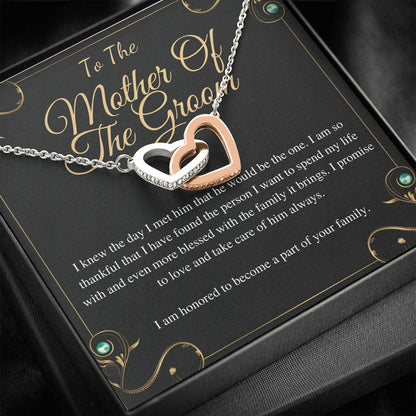 Interlocking Heart, Mother of the Groom Gift from Bride, Mother-In-Law Gift,Gift for Mother of the Groom, Mother of the groom necklace #0128