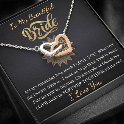 To My Bride Gift From Groom, Wedding Day Gift For Bride From Groom, Groom To Future Wife Gift Wedding Day,From Groom To Bride Necklace #0704