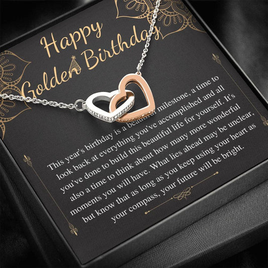 Golden Birthday Gift Necklace, Happy Golden Birthday, Golden Birthday Jewelry,Special Gift,Golden Birthday Present,Link Heart Necklace #0648