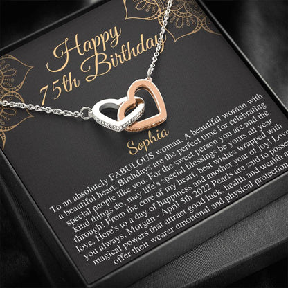 75th Birthday Gift for Women, 75 year old birthday gift,75th birthday necklace,gift for 75 year old woman,Mom Friend Aunt Grandma Wife #0663