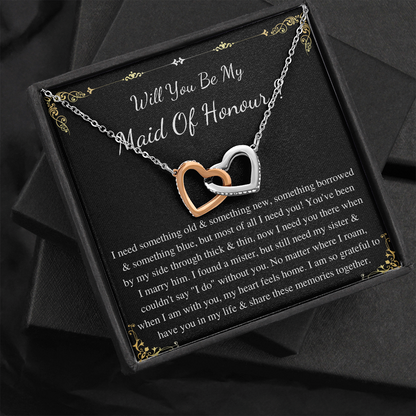 Personalized Maid of Honor Proposal Gift, Will You Be My Maid Of Honor Gift Necklace, gift for maid of Honor Gift, MOH Gift Jewelry