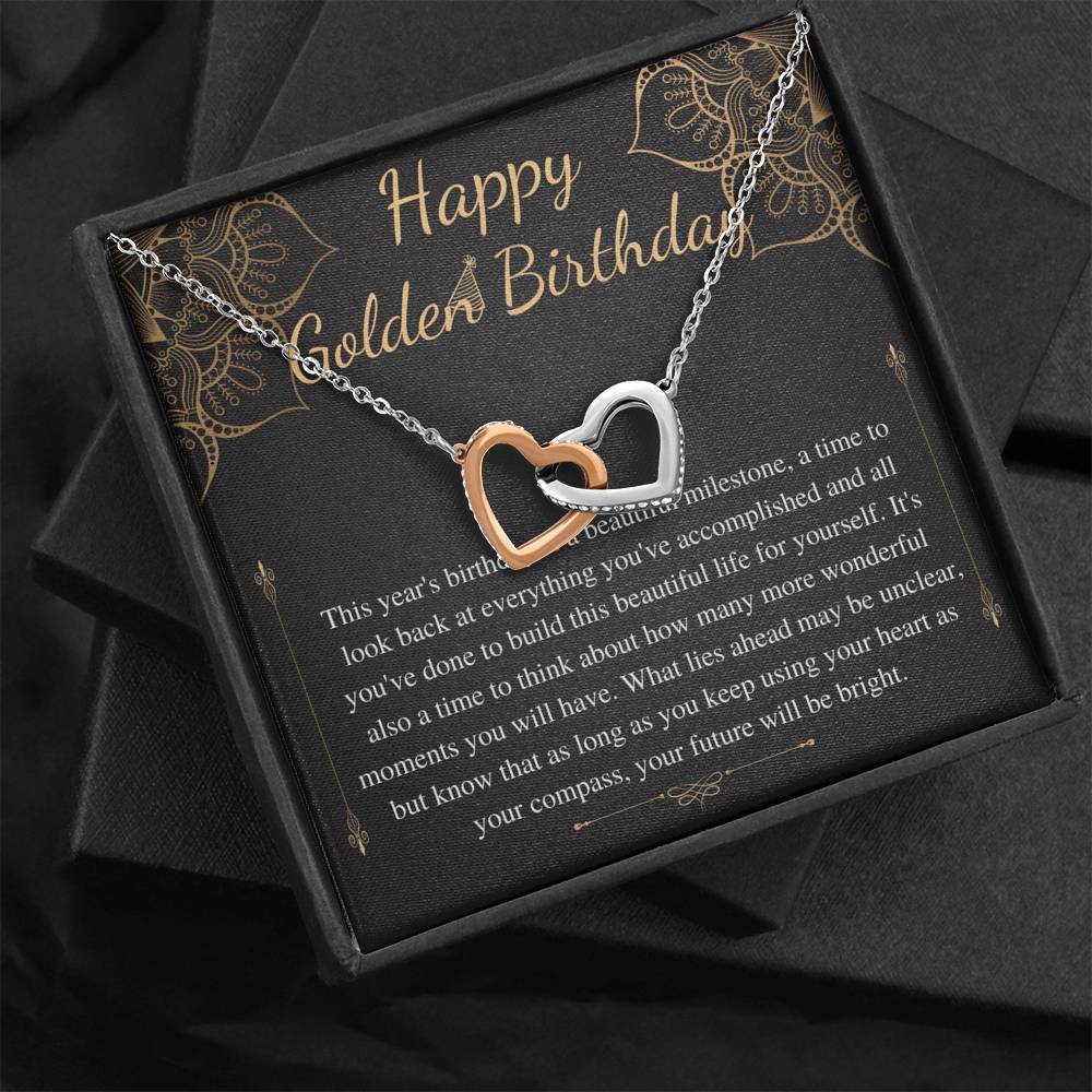 Golden Birthday Gift Necklace, Happy Golden Birthday, Golden Birthday Jewelry,Special Gift,Golden Birthday Present,Link Heart Necklace #0648