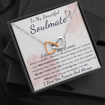 To My Soulmate Gift Necklace | Soulmate Necklace | Soulmate Jewelry | Soulmate Anniversary Gift | Soulmate Valentines Day Gift For Her Rebecca, My Lumos