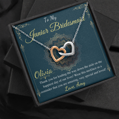 Necklace Gift for Junior Bridesmaid ,Junior Bridesmaid Gift Necklace Personalized Flower Girl  Gift for jr Bridesmaid Jewelry, gift for her