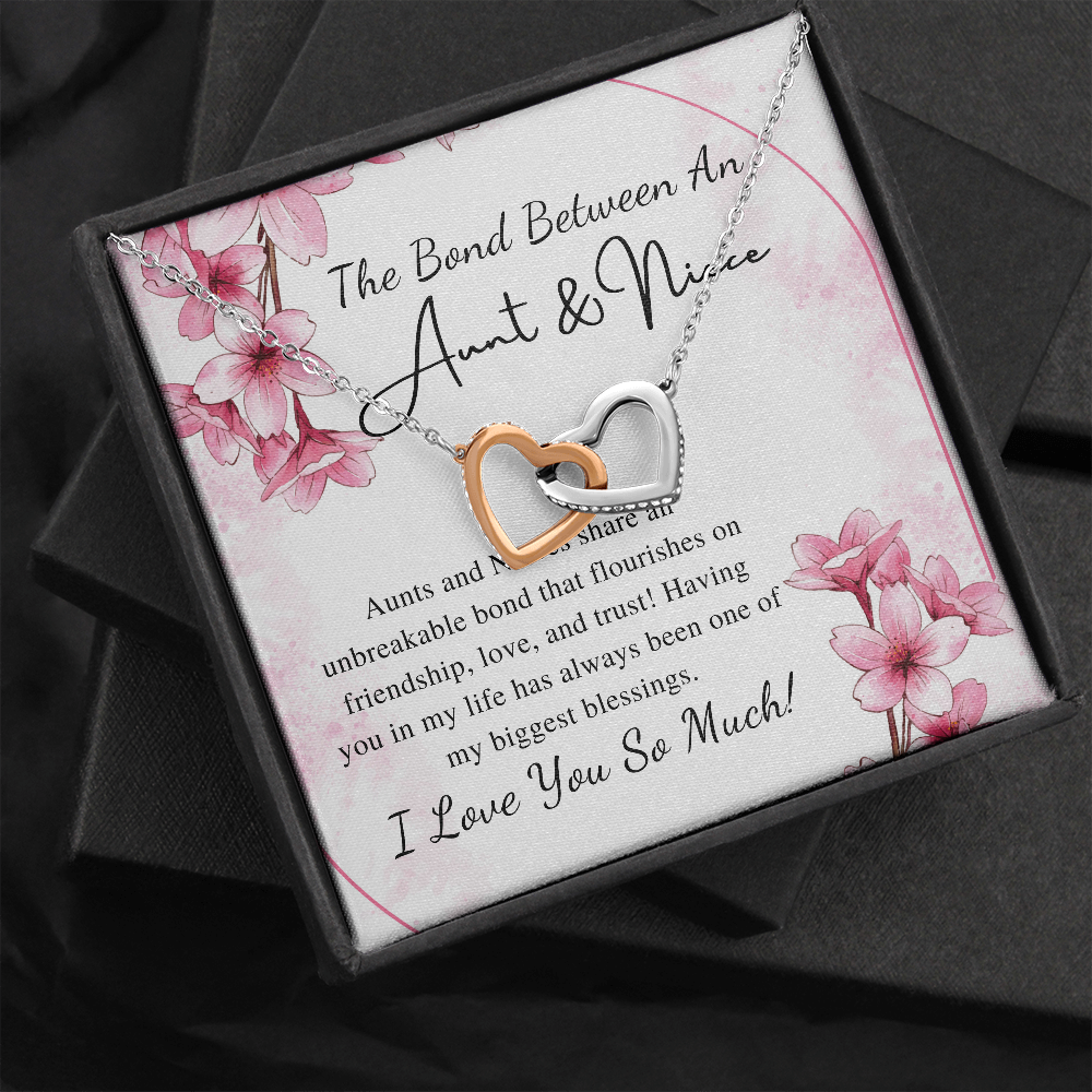 Aunt and Niece Necklace Gift Valentines Day Gift for Aunt Gift for Niece Gift from Aunt from Niece Two Connected Heart Birthday Necklace