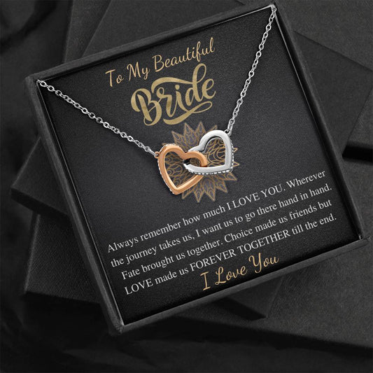 To My Bride Gift From Groom, Wedding Day Gift For Bride From Groom, Groom To Future Wife Gift Wedding Day,From Groom To Bride Necklace #0704