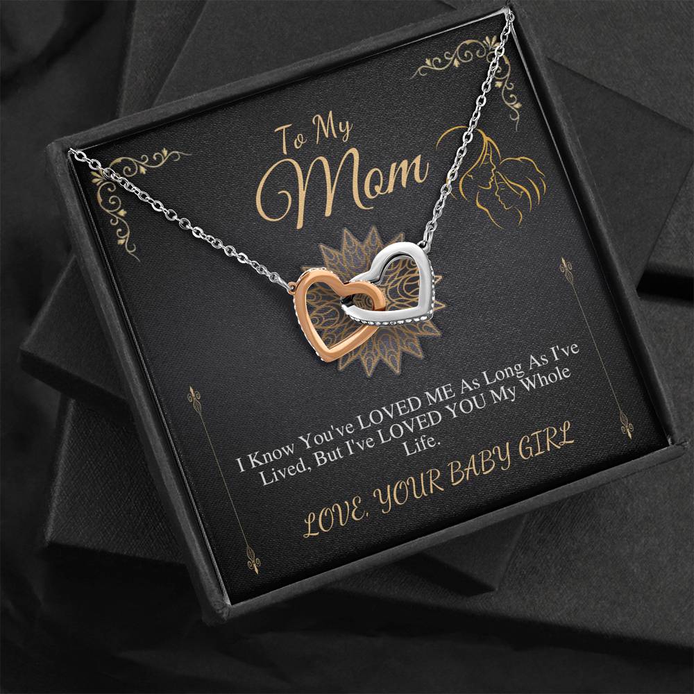 Christmas Gift For Mom, Mom Christmas Gift, Gift From Daughter, Mom Gift, Necklace For Mom,From Son,Mom Birthday Gift Interlock Hearts #0489