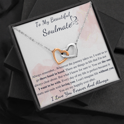 To My Soulmate Gift Necklace | Soulmate Necklace | Soulmate Jewelry | Soulmate Anniversary Gift | Soulmate Valentines Day Gift For Her