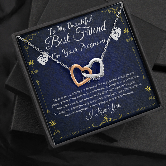 Best Friend Pregnancy Gift For Best Friend Baby Shower Gift For Mom To Be Gift For Expecting Mom Gift Pregnant Friend, Link Hearts #0219 Pinky
