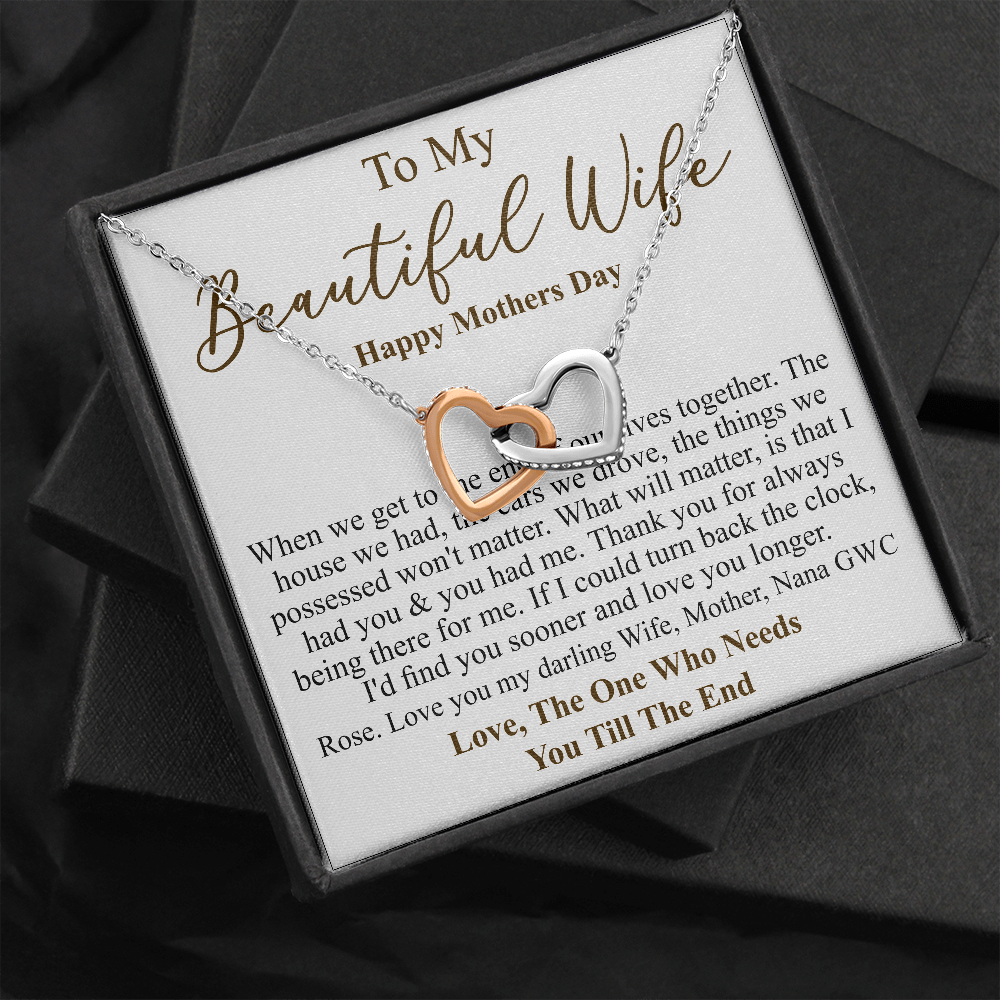 Personalized gift for Wife on Mother's Day To Beautiful Wife Necklace, Mother's Day Gift For Wife, Wife Appreciation Necklace, Gift for her rose