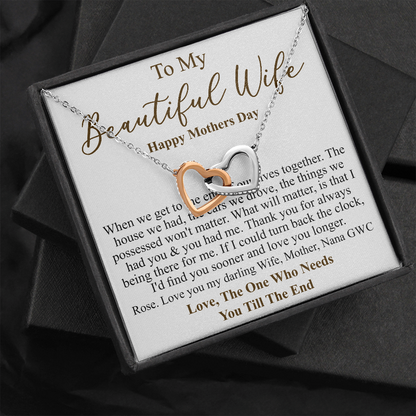 Personalized gift for Wife on Mother's Day To Beautiful Wife Necklace, Mother's Day Gift For Wife, Wife Appreciation Necklace, Gift for her rose