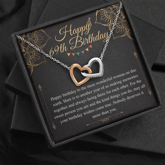 69th Birthday Gift For Her, Happy 69th Birthday Necklace With Message Card, Gift For 69th Birthday,69 Year Old Birthday Necklace Woman #0674