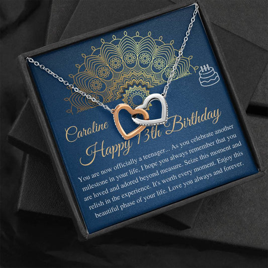 13th Birthday Girl Gift, Teen Birthday Gifts, 13th Birthday Jewelry, Thirteenth Birthday necklace, Gift for 13 year old, Message card #0684