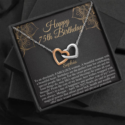 75th Birthday Gift for Women, 75 year old birthday gift,75th birthday necklace,gift for 75 year old woman,Mom Friend Aunt Grandma Wife #0663