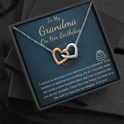 Birthday Gift for Grandmother, Happy Birthday Grandmother, Grandmother celebration Gift, Happy Birthday Grandmother Present,Link Heart #0641