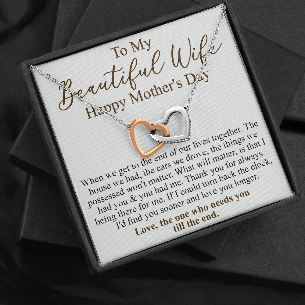 Personalized gift for Wife on Mother's Day To Beautiful Wife Necklace, Mother's Day Gift For Wife, Wife Appreciation Necklace, Gift for her