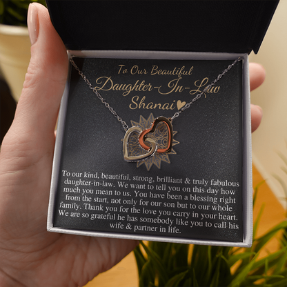 To Our Daughter-In-Law Gift On Wedding Day, Future Daughter In Law Wedding Gift, Bride Gift From Mother & Father In Law, Linked Heart #0815 shanai