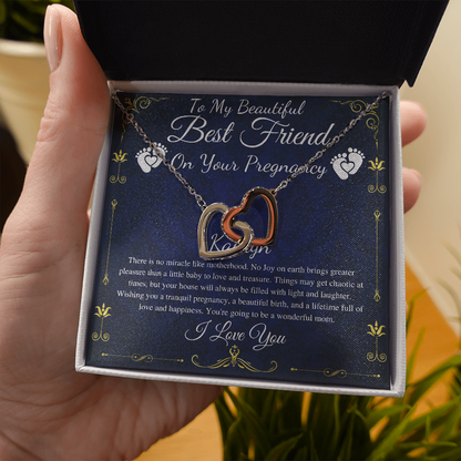 Best Friend Pregnancy Gift For Best Friend Baby Shower Gift For Mom To Be Gift For Expecting Mom Gift Pregnant Friend, Link Hearts #0219 Kaitlyn