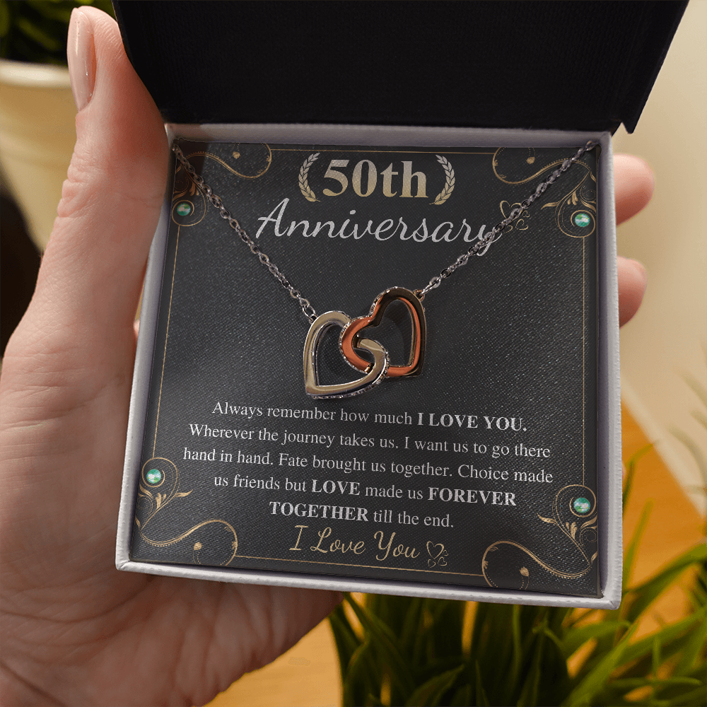 50th anniversary interlocking heart