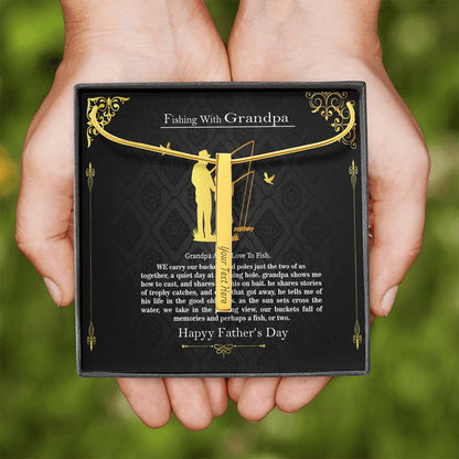 Personalized Vertical Stick For Fishing Grandpa, Father's Day Gift For Grandfather, Gift For Fishing Grandpa, Gift For Grandpa #0014