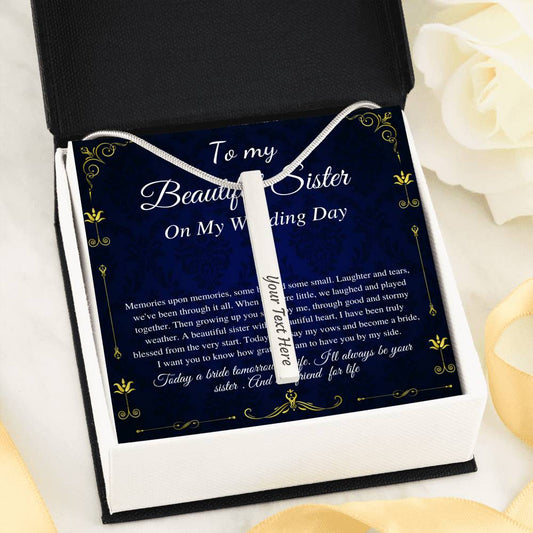 Heart Necklace, Gift For Sister On My Wedding, Sister to Sister Gift, To My Sister on My Wedding Day, Sister of the Bride Gift #0097