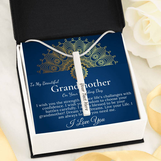 Alluring Beauty Granddaughter Wedding Day Necklace Gift From Grandma Bride Gift from Grandmother Gift For Granddaughter On Her Wedding