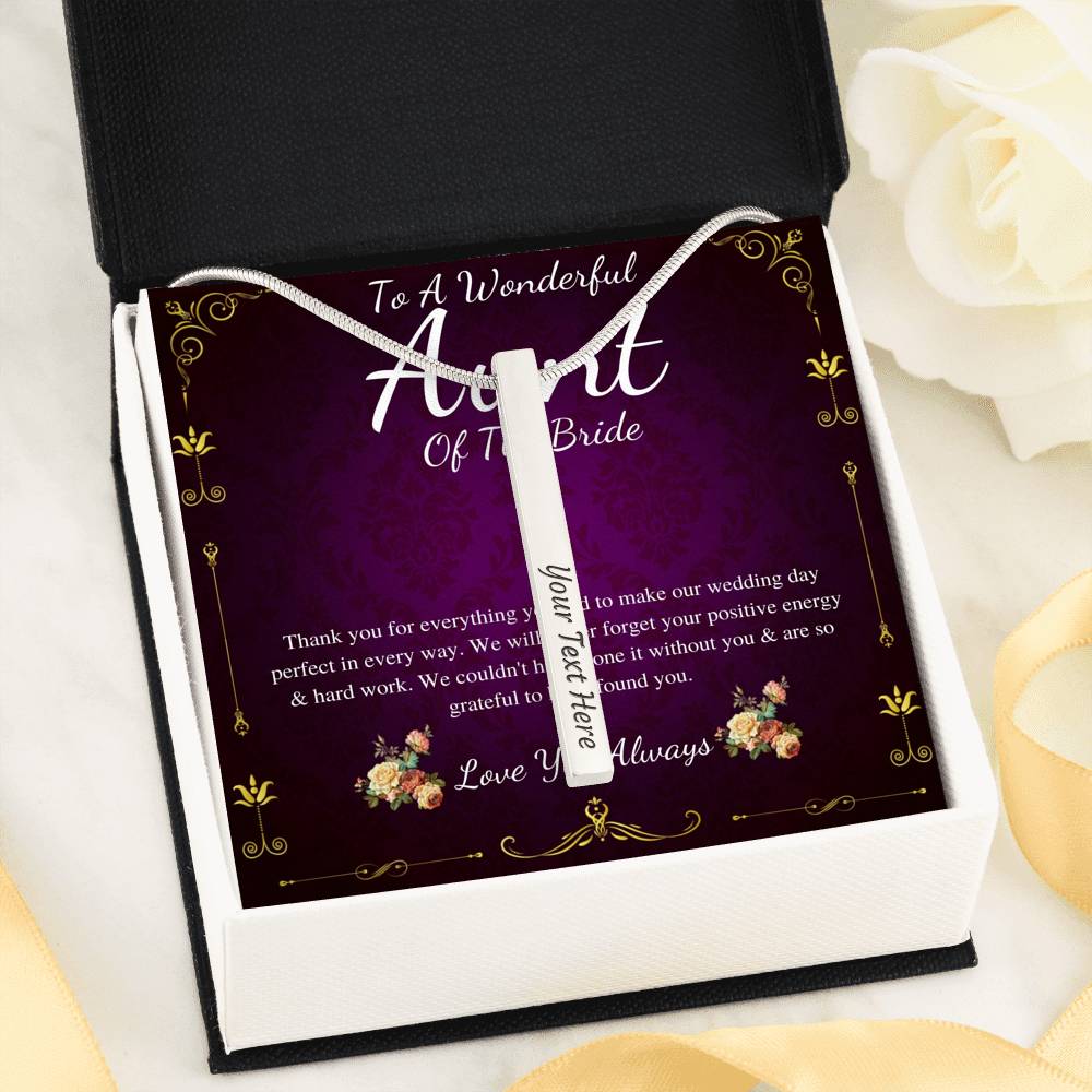Aunt Of The Bride Necklace Gift, Wedding Gift From Bride And Groom, Bridal Party Thank You Gift, Aunt Wedding Gift