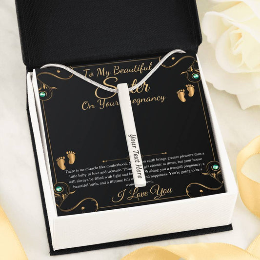 Pregnant Sister Gift For First Time Mom Gift, Pregnancy Necklace For Big Sister Reveal, Congratulations Pregnancy Gift,Initial Heart