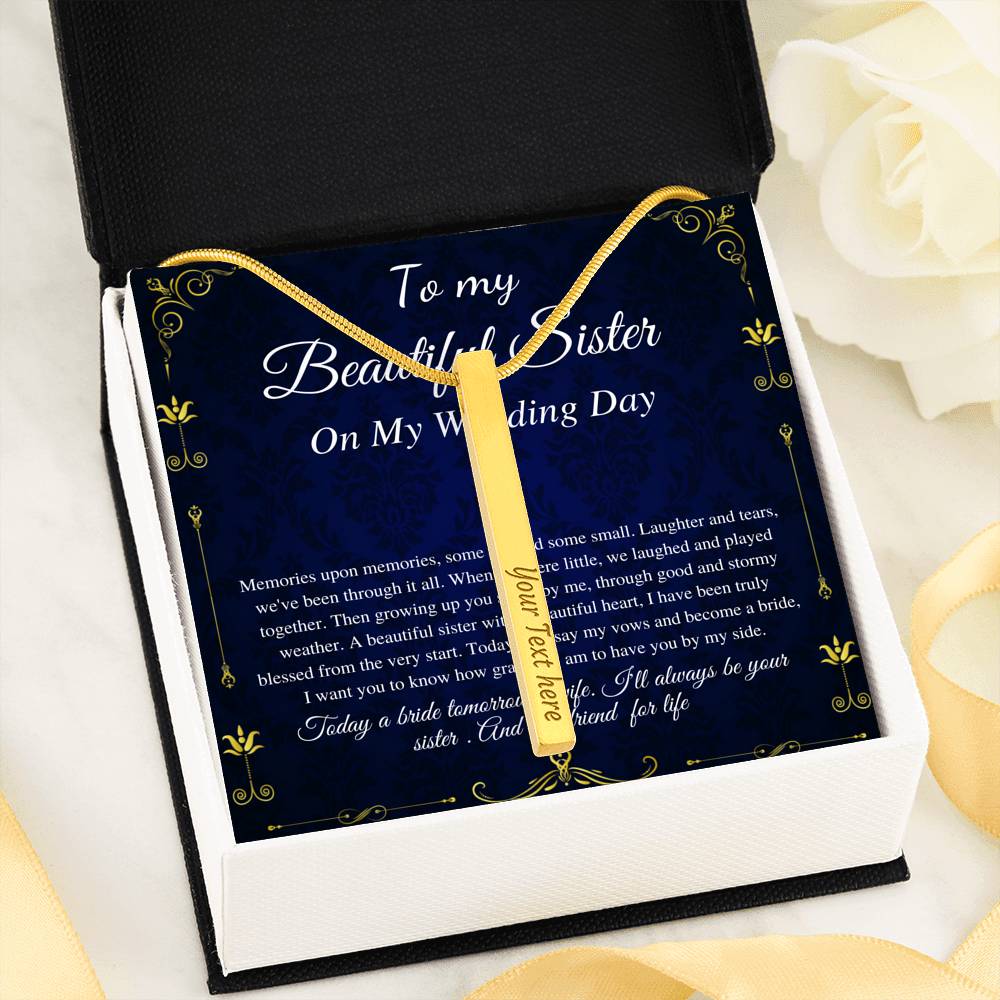 Heart Necklace, Gift For Sister On My Wedding, Sister to Sister Gift, To My Sister on My Wedding Day, Sister of the Bride Gift #0097