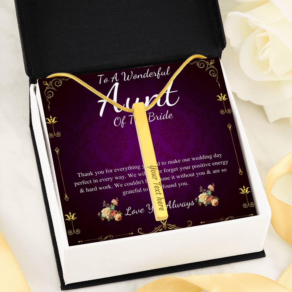 Aunt Of The Bride Necklace Gift, Wedding Gift From Bride And Groom, Bridal Party Thank You Gift, Aunt Wedding Gift