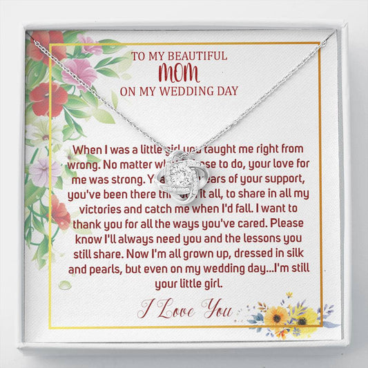 Love Knot, Mother Of The Bride Gift From Daughter, Necklace To Mother Of Bride, Mother Of The Bride Necklace From Bride, Gift For Mom #0021