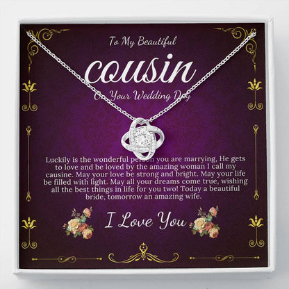 Love Knot, Gift For Cousin Wedding Day Bride Gift From Cousin Necklace Bride necklace Gift For Cousin Wedding Gift For My Cousin #0104