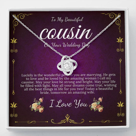 Love Knot, Gift For Cousin Wedding Day Bride Gift From Cousin Necklace Bride necklace Gift For Cousin Wedding Gift For My Cousin #0104