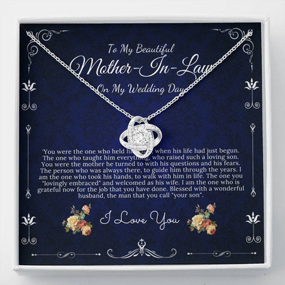 Love Knot, To My Mother in Law on My Wedding Day, Mother in Law Gift From Bride, Future Mother in Law Necklace, Gift For Mother-in-Law #0059