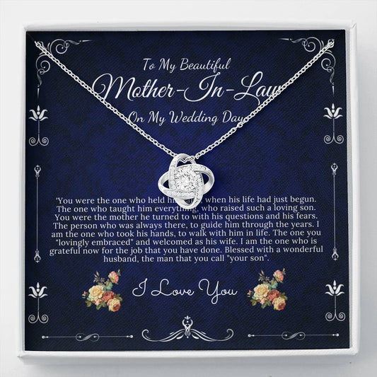 Love Knot, To My Mother in Law on My Wedding Day, Mother in Law Gift From Bride, Future Mother in Law Necklace, Gift For Mother-in-Law #0059