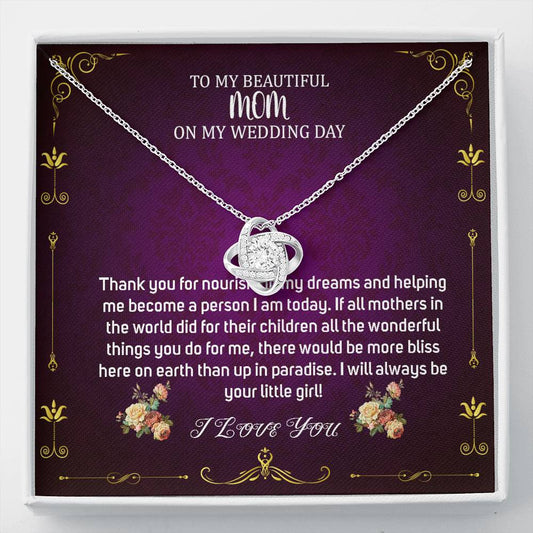Love Knot, Mother Of The Bride Gift From Daughter, Mother Of The Bride Necklace From Bride, Gift For Mom, Necklace To Mother Of Bride #0022