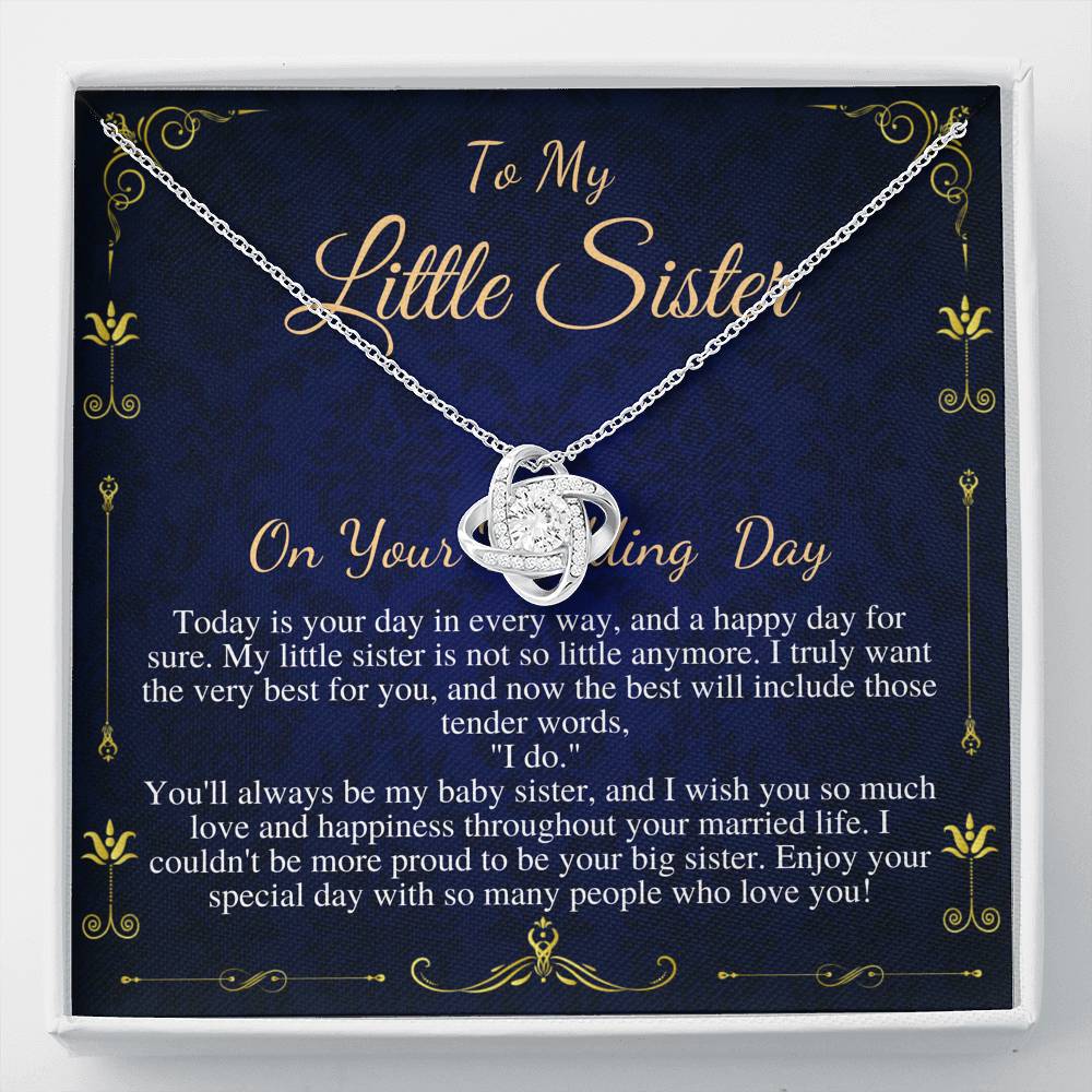 Sister Wedding Necklace from Sister Wedding Day Gift for Bride from Sister, Rehearsal Dinner Gift from Sister On Wedding Day,Love Knot #0539